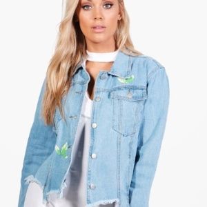 Floral Jean Jacket - Denim Blue